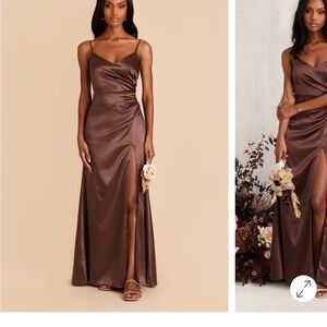 Birdy Grey Chocolate Satin Maxi Dress